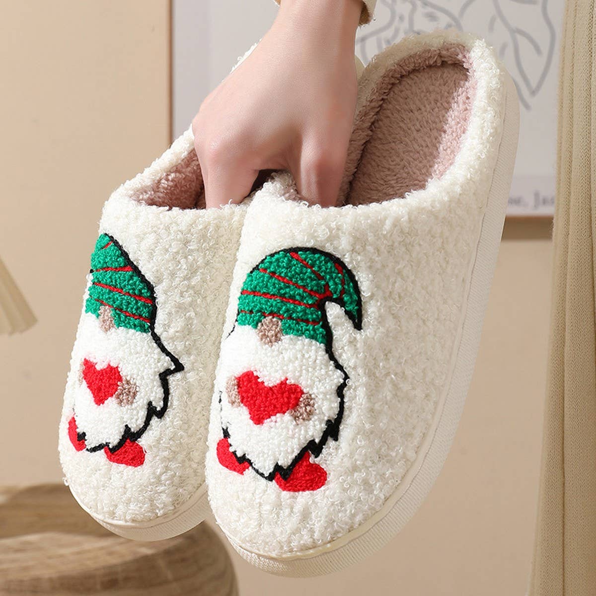 HOME CHRISTMAS CUTE DWARF WARM COTTON SLIPPERS