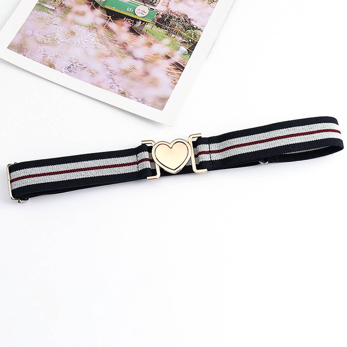 LOVE ALLOY ELASTIC BAND ELASTIC WOVEN CANVAS BELT_CWABE0680