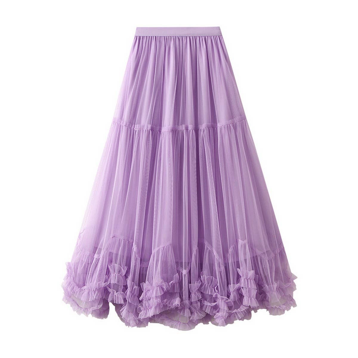 Sweet Ruffle Tulle A-Line Flared Puff Skirt