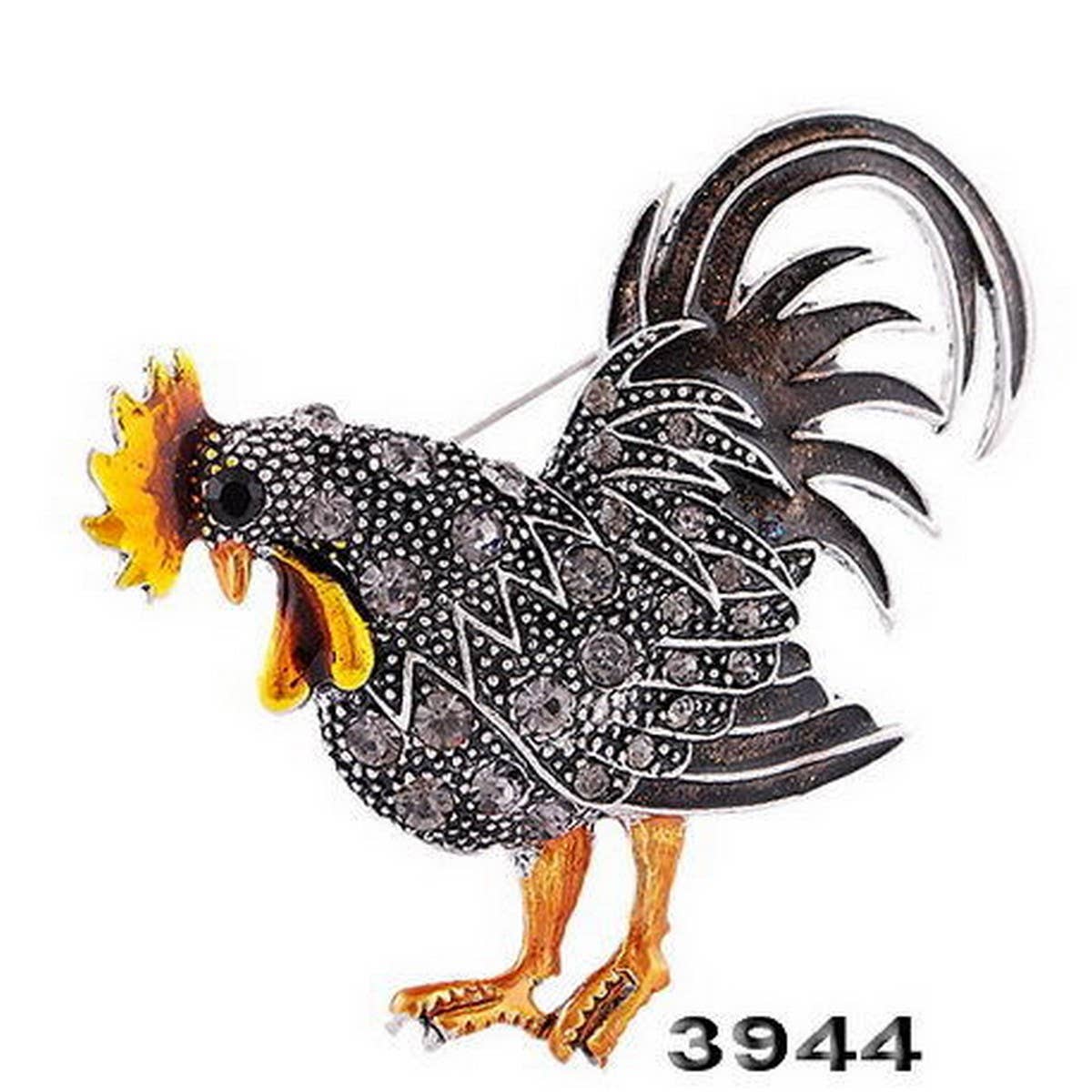 CWAJE2569_CREATIVE CARTOON ANIMAL ROOSTER BROOCH
