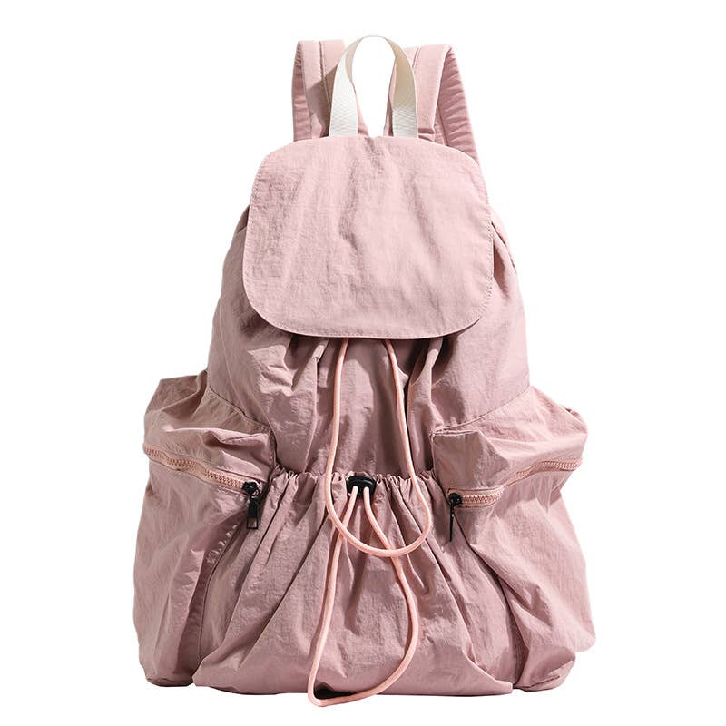Fashionable pleated large-capacity flip schoolbag