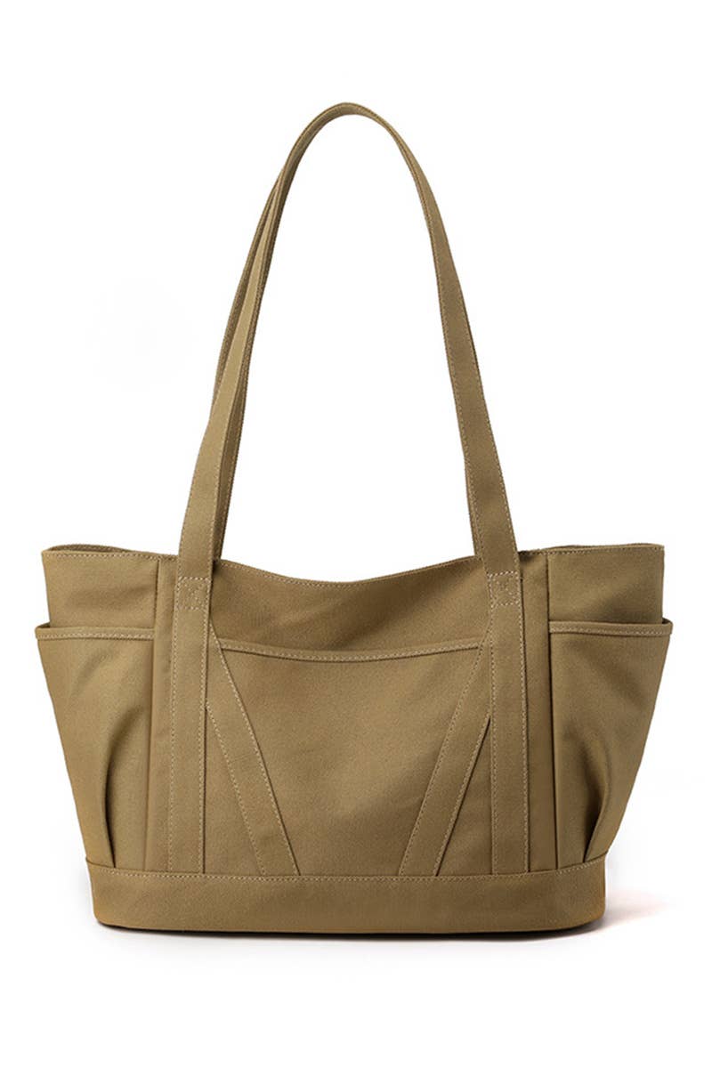 STORAGE POCKET LARGE CANVAS SHOPPER BAG_CUAB0102