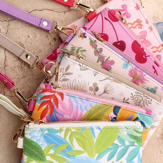 Women¡¯s Leather Coin Wallet with Bow and Wristlet_CUAB00436