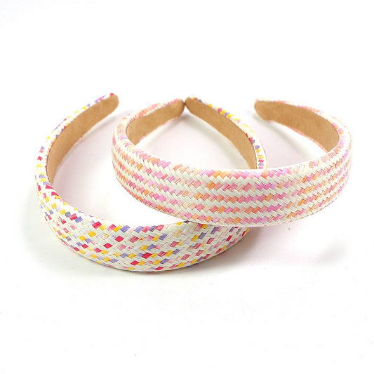 NEW WIDE-BRIMMED STRAW HEADBAND_CWAHA0974