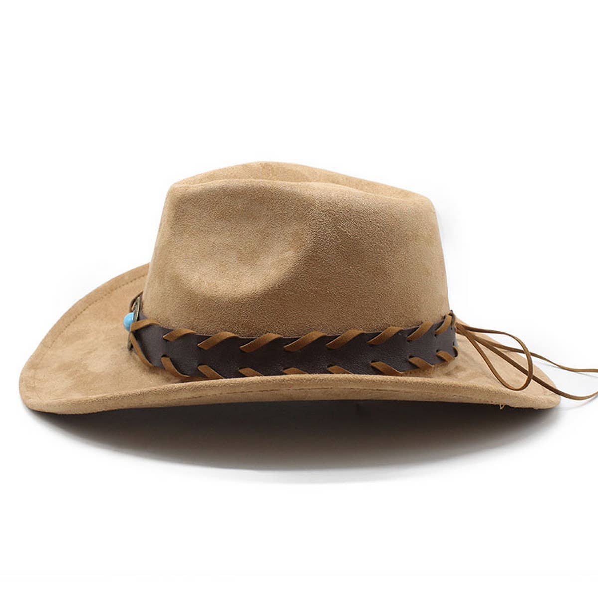 Ethnic Style Faux Suede Western Cowboy Felt Hat_CWAH0829
