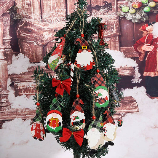 CHRISTMAS DECORATIONS PAINTED WOODEN PENDANTS