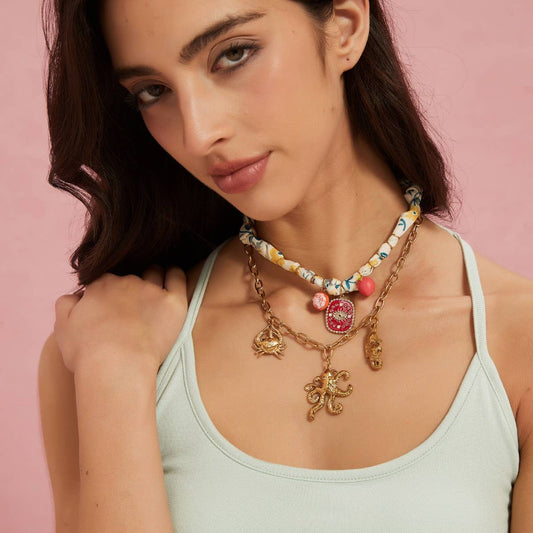 Ocean Style Necklace with Sea Animal Charms_CWMM8807