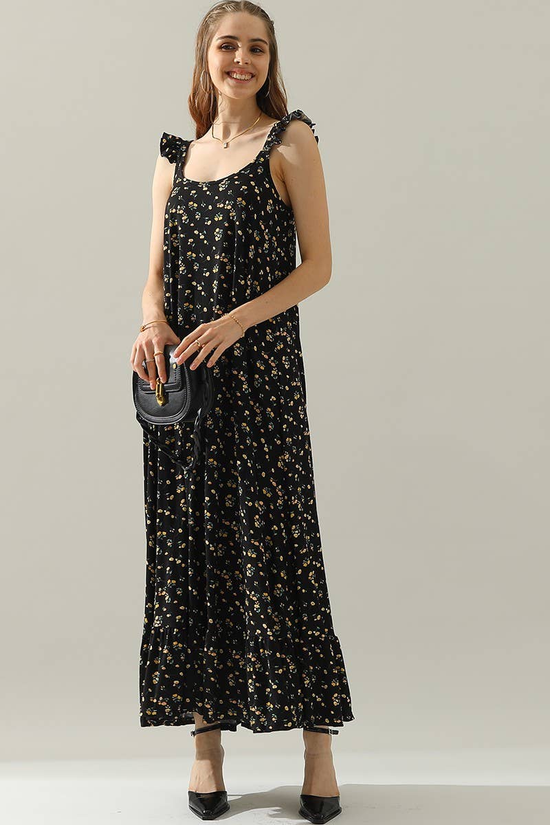 CWDMD772_RUFFLE DETAILED SLEEVELESS MAXI DRESS