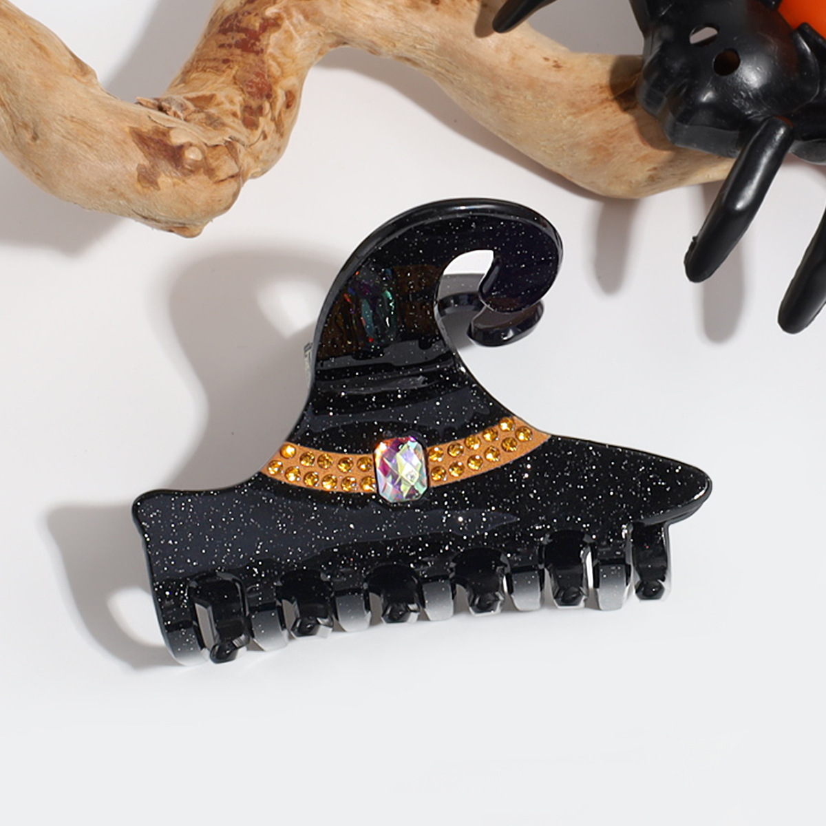 Halloween Acetate Hair Claw ? Witch & Bat Design