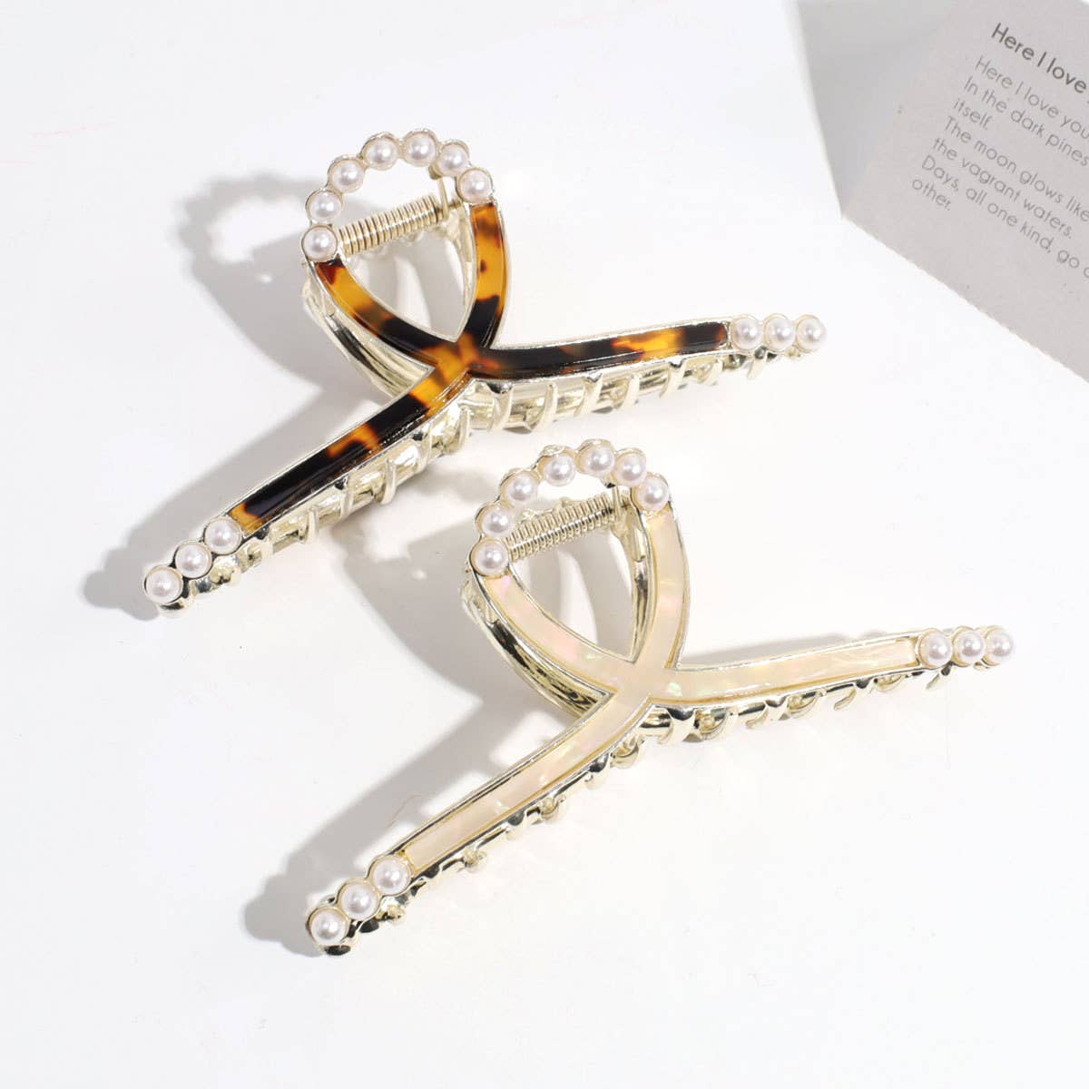 FASHION PERSONALITY LEOPARD PRINT PEARL HAIRPIN_CWAHA2329