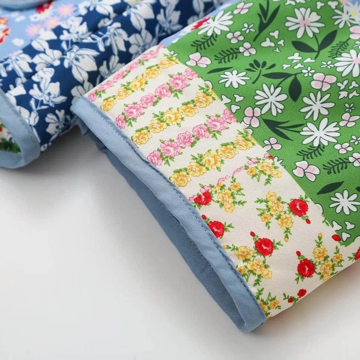 COLORBLOCK PRINT LAPEL QUILTED JACKET