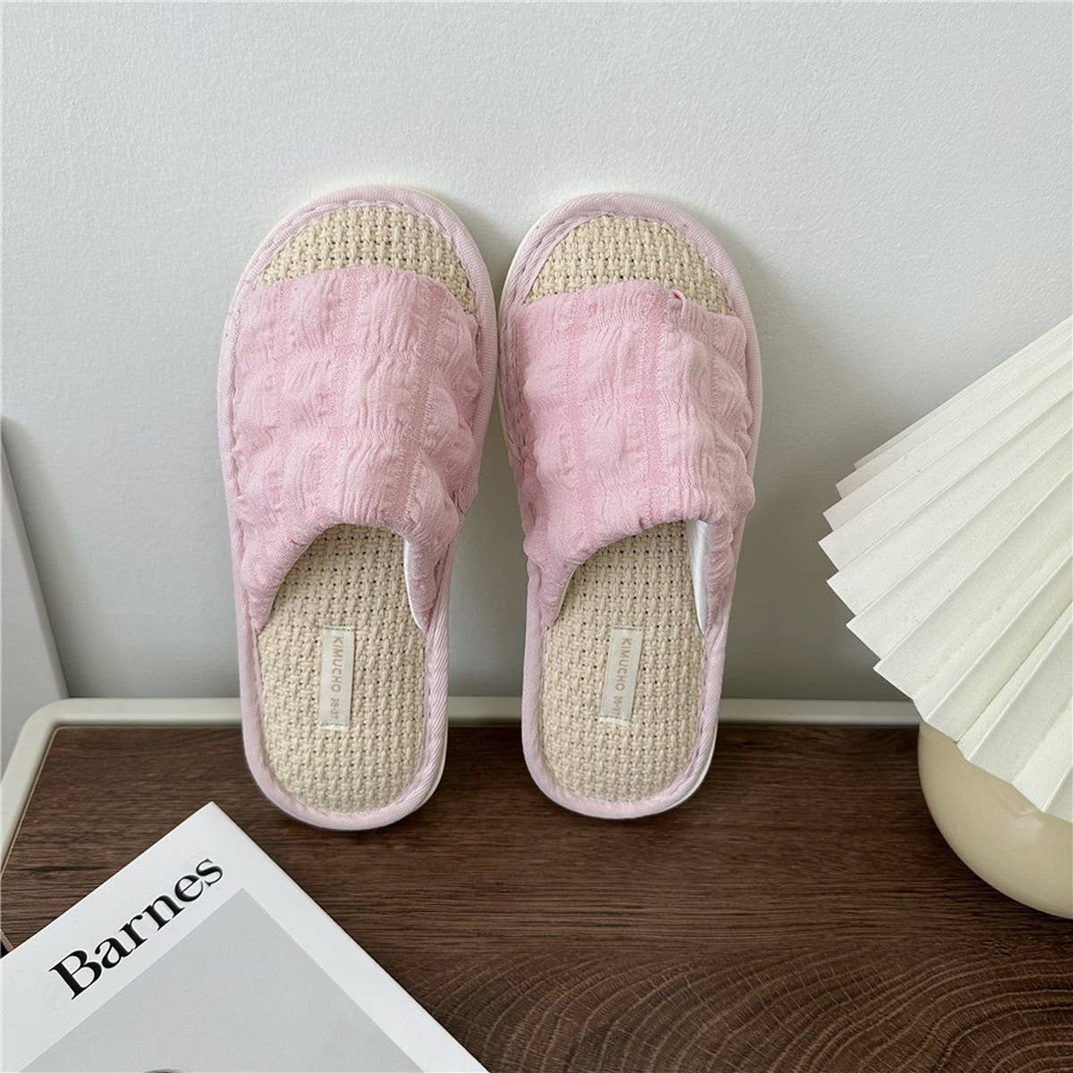 CLOUD PLEATED BUBBLE COTTON LINEN HOME SLIPPERS