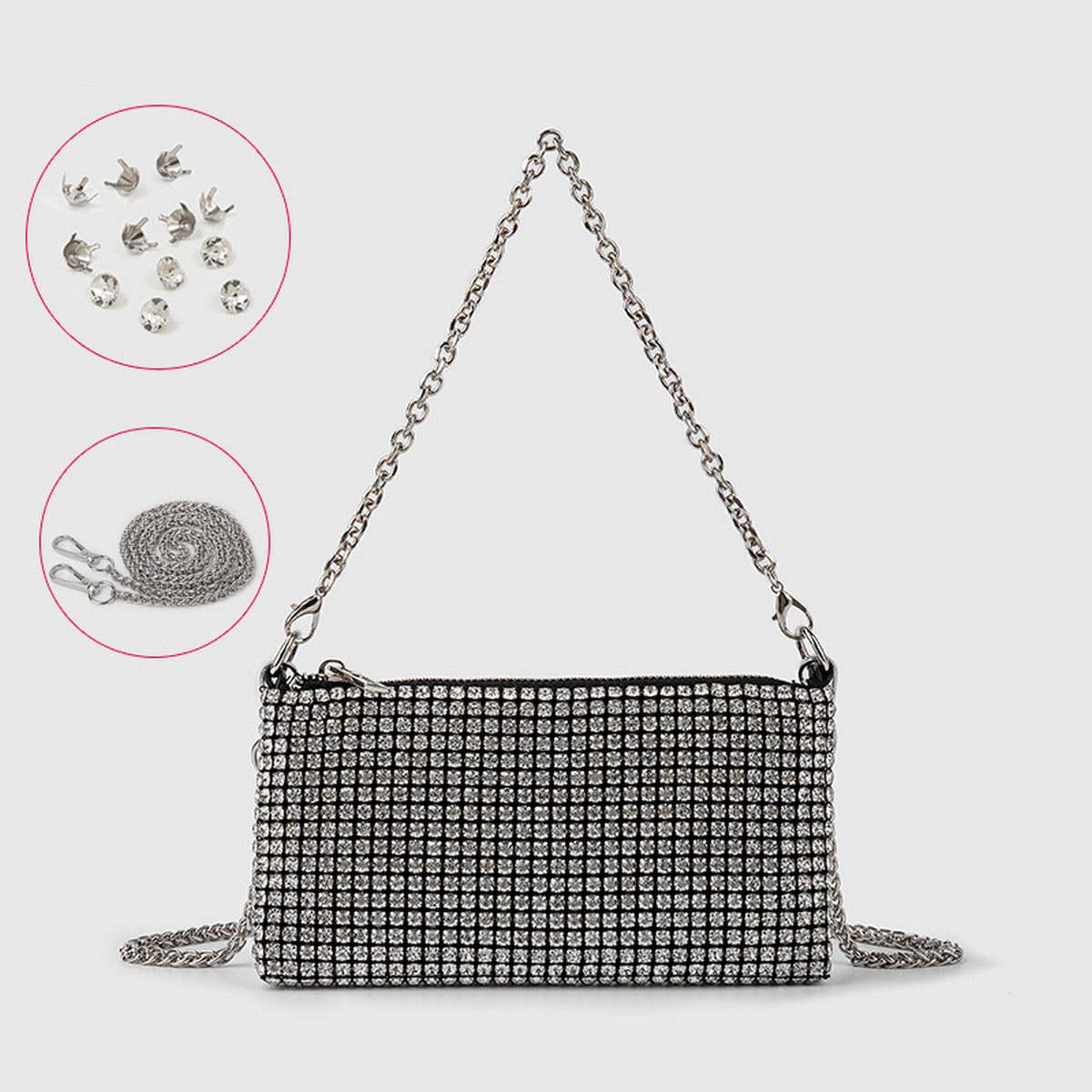 TEMPERAMENTAL ALL-MATCH RHINESTONE EVENING BAG_CWAB3585