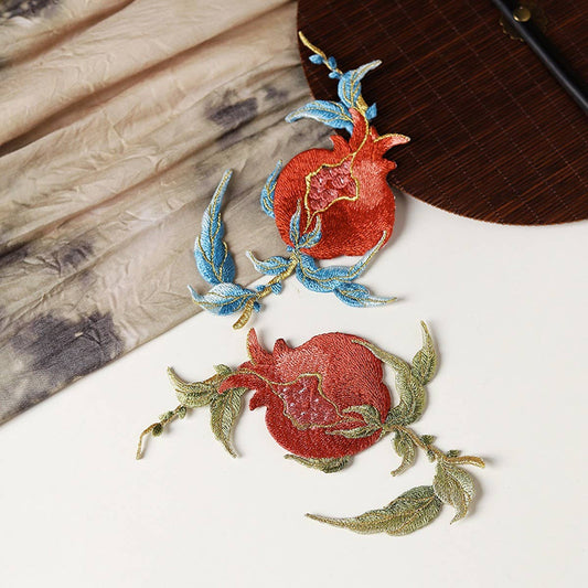 3D Pomegranate Embroidered Patch for Repair_CWMM5926