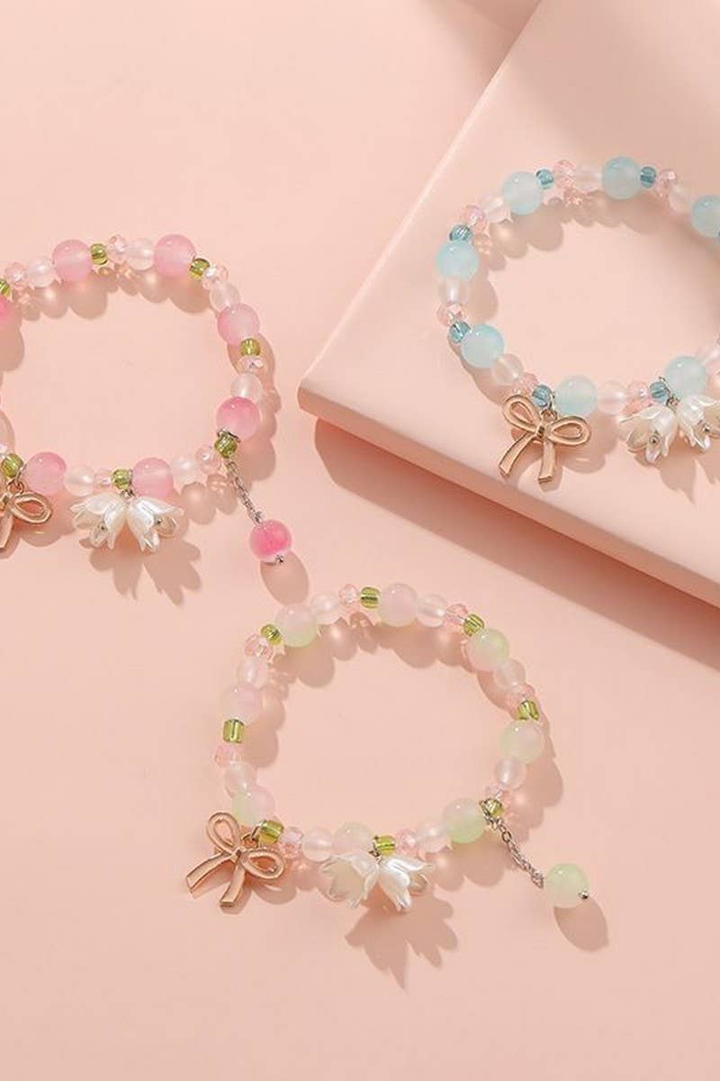 CWAJE1206_RIBBON PENDANT SOFT TONE BRACELETS