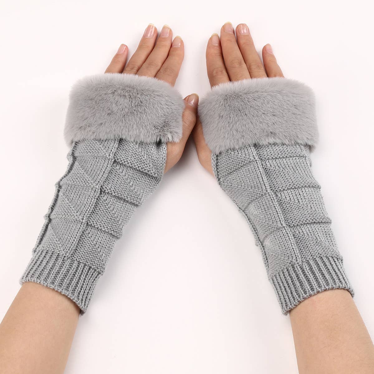 SIMPLE WARM KNITTED HALF-FINGER GLOVES_CWAG0111