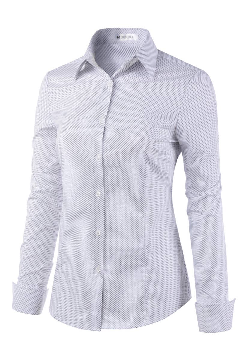 LADIES CASUAL LONG SLEEVE BUTTON UP SHIRT_CWTDSL027