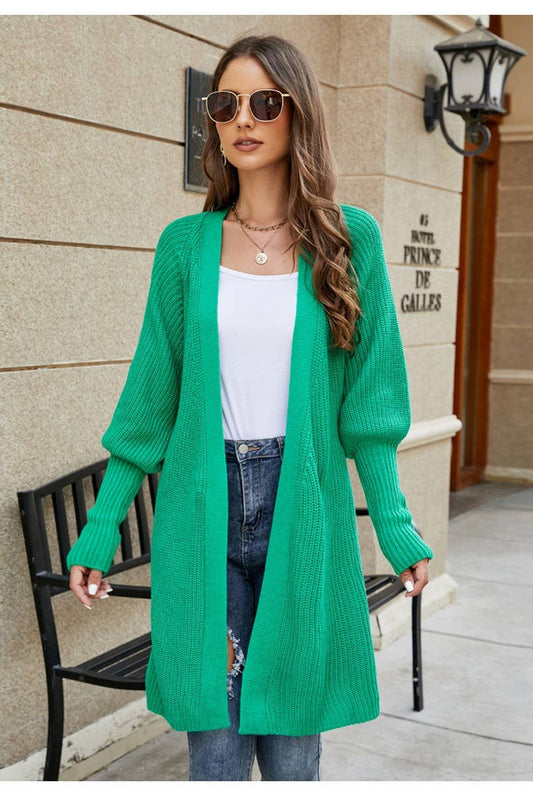CWOCAL0760_SOLID COLOR LONG KNITTED CARDIGAN WITH TIES