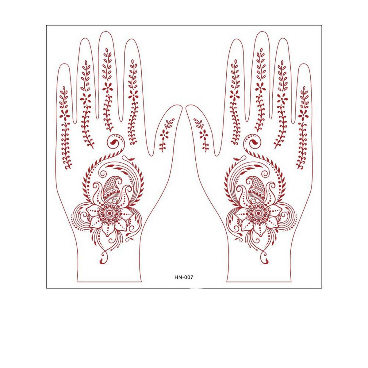 Realistic Henna Tattoo Stickers Brown Red Lace_CWMM8361