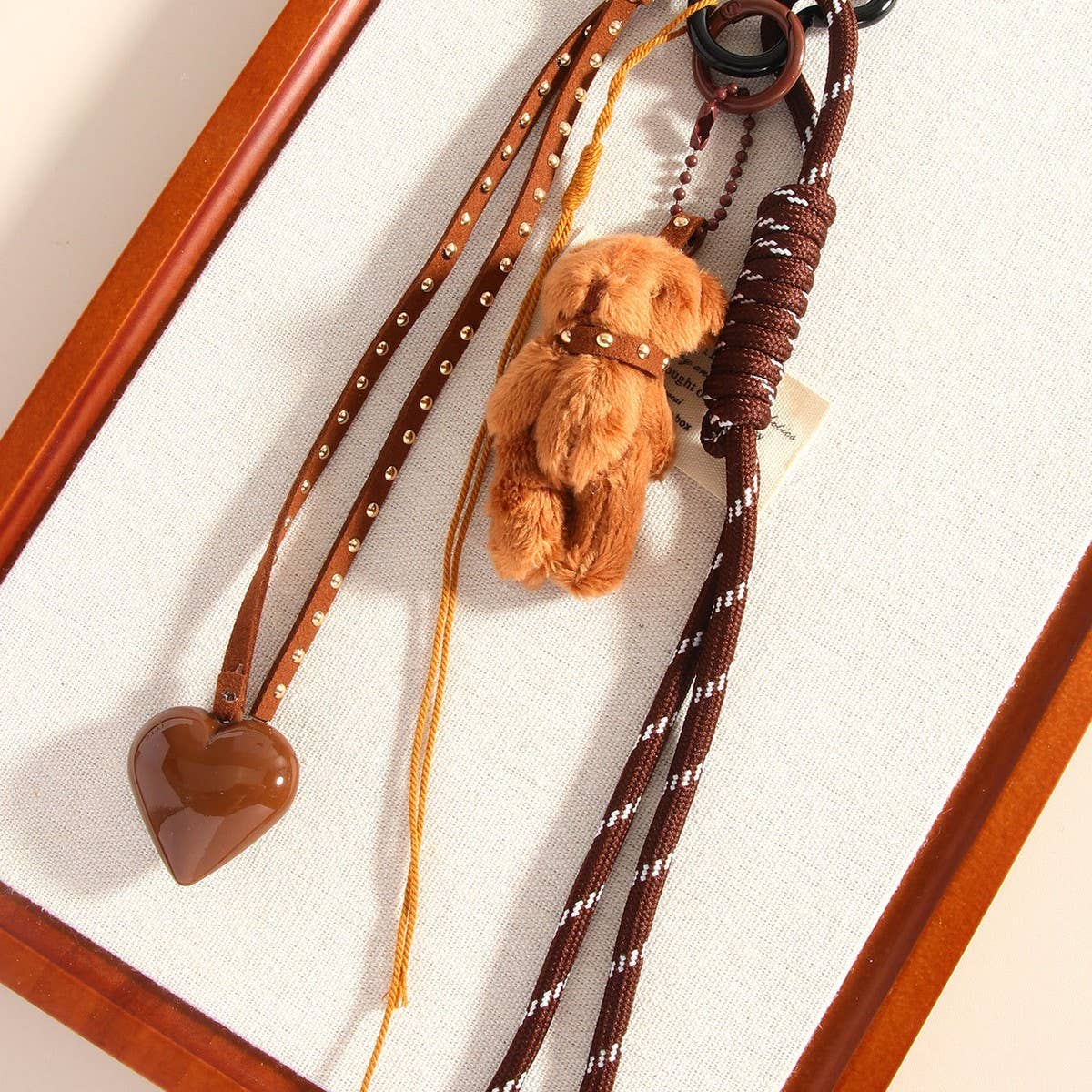 Handmade Heart Bow Keychain Bag & Phone Charm