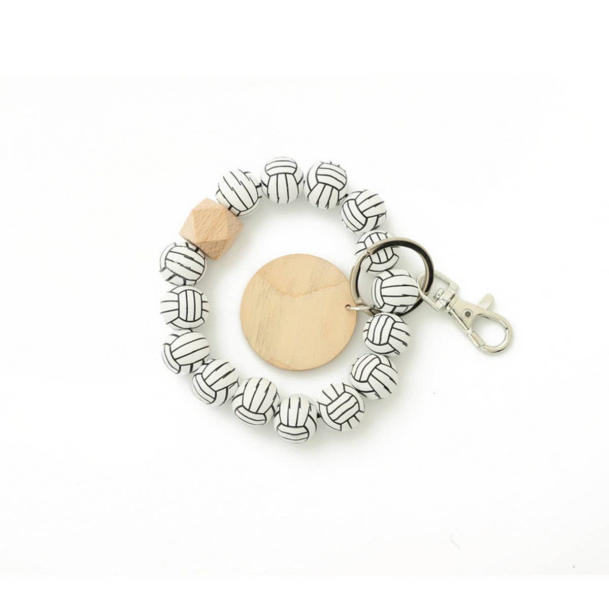 Sports Charm Wooden Beads Keychain_CWAB5102
