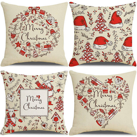 KHAKI CHRISTMAS HAT PILLOWCASE