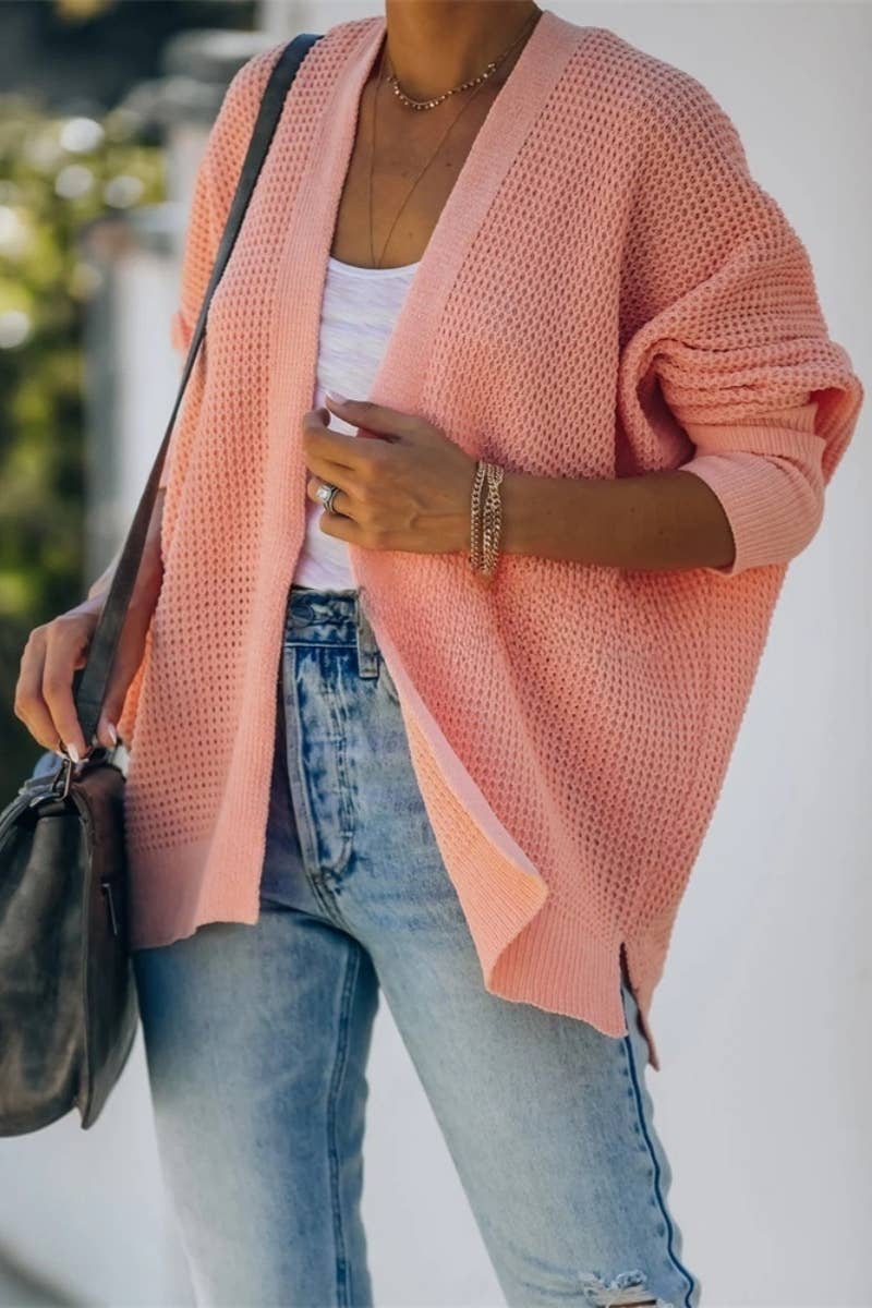 CWOCAL372 Oversized Open Front Casual Cardigan Sweater