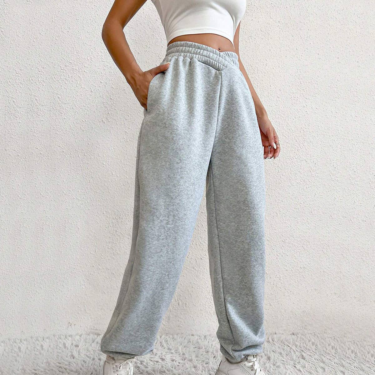 HIGH-WAISTED FLEECE V-WAIST ATHLEISURE LEGGINGS