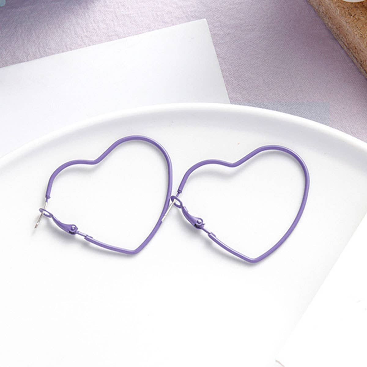 Purple simple and fresh floral stud earrings