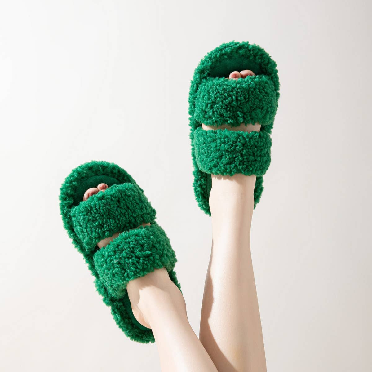 HOME CANDY COLOR BAR CURLY COTTON SLIPPERS_CWSHS0826