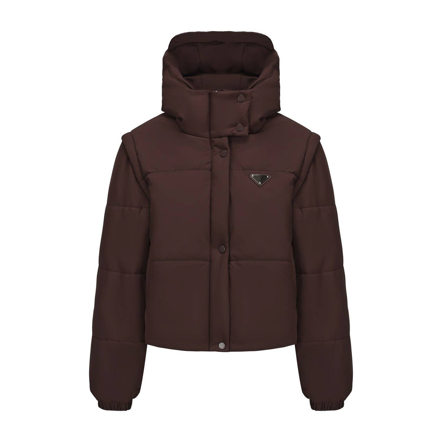 Short and thick breaded cotton-padded jacket