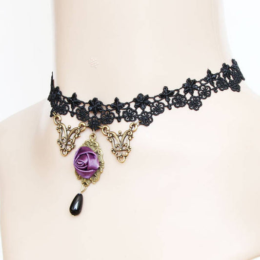 HALLOWEEN LACE NECKLACE NECK CHAIN SHORT NECKLACE
