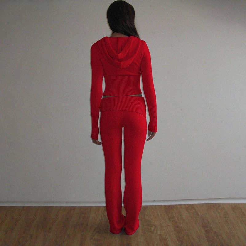 SEXY HIGH-WAISTED LONG SLEEVE PANTS TWO-PIECE SET