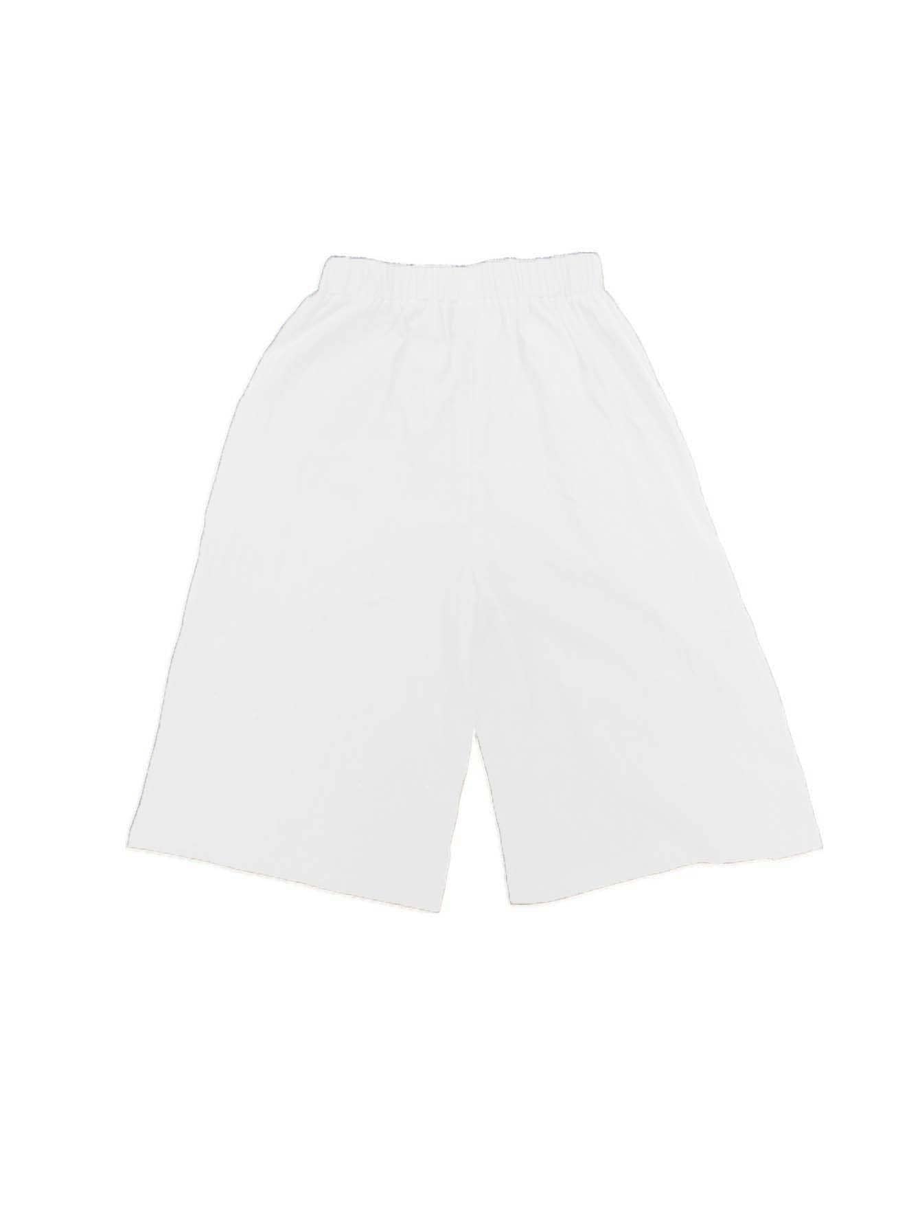 Plain cotton and linen shorts with elastic waists