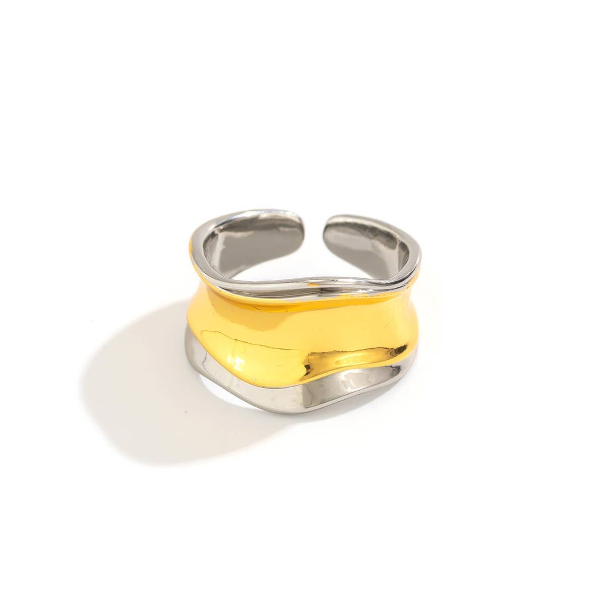 PERSONALIZED GEOMETRIC RIPPLE RETRO IRREGULAR RING_CWAJE1812