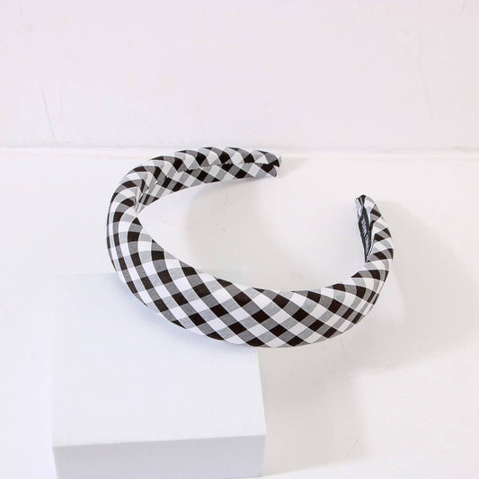 WOMEN FASHION PLAID WIDE-BRIMMED HEADBAND_CWAHA0476