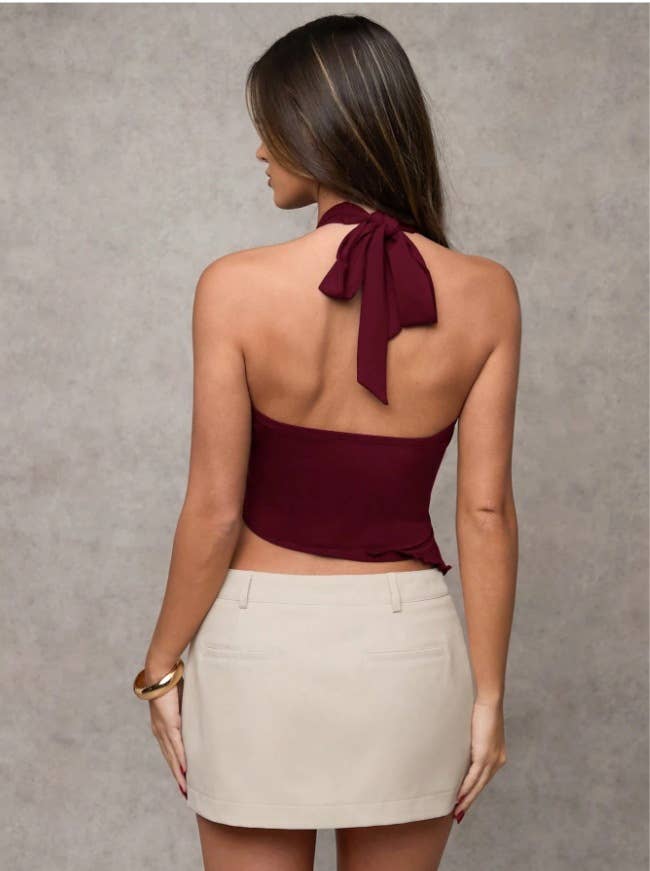 Fashion pure desire wind V-neck halter vest