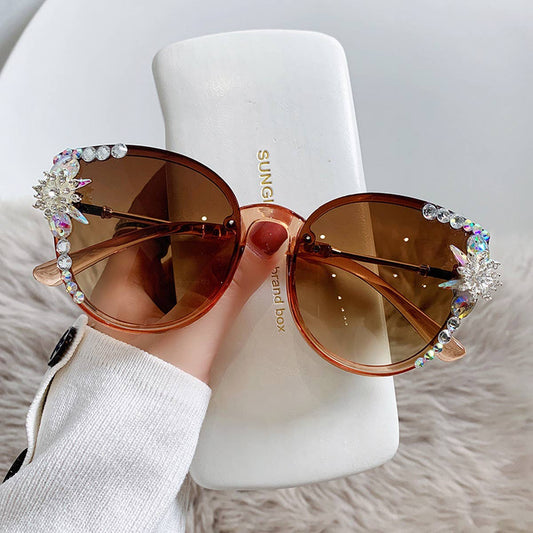 WOMEN FASHIONABLE ANTI-UV RHINESTONE SUNGLASSES