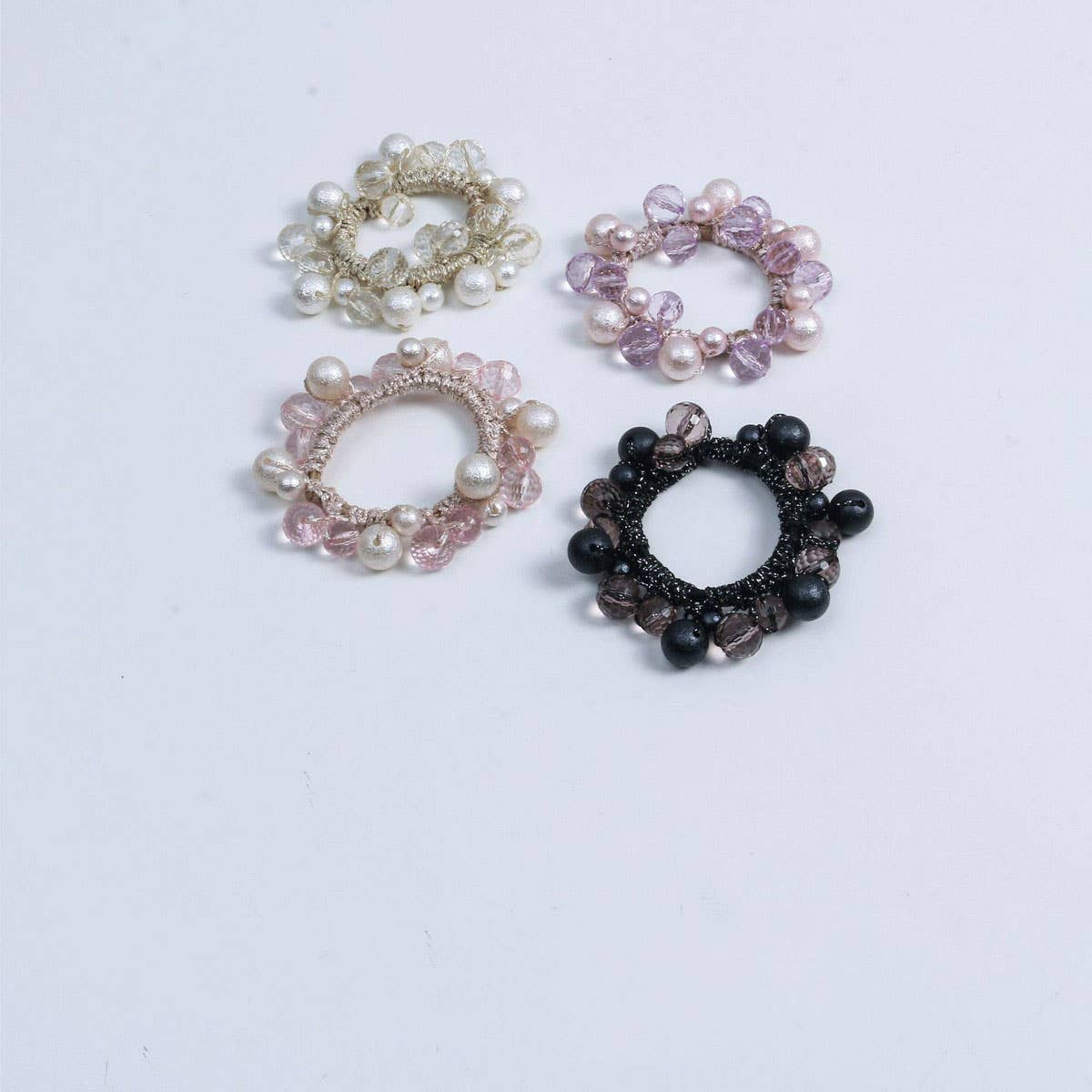 Simple Cute Hair Tie Sweet Wrinkled Pearl Elastic_CWAHA6772