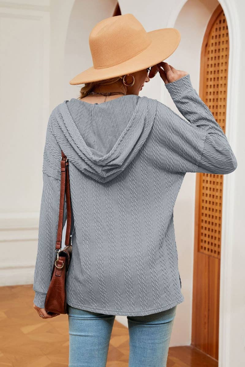 CWOHOL0984_SOLID COLOR BUTTON-UP HOODIE WITH LONG SLEEVES