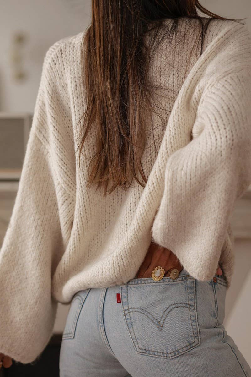 CWOCAL00712_LOOSE SOLID BUTTON-UP KNIT CARDIGAN