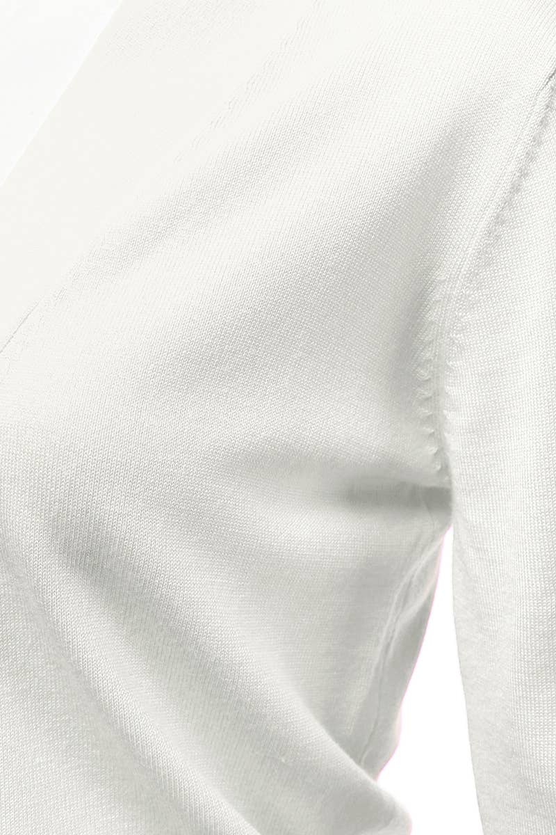 AWOCAS074_Basic 3/4 Sleeve Open Front Cropped Cardigan