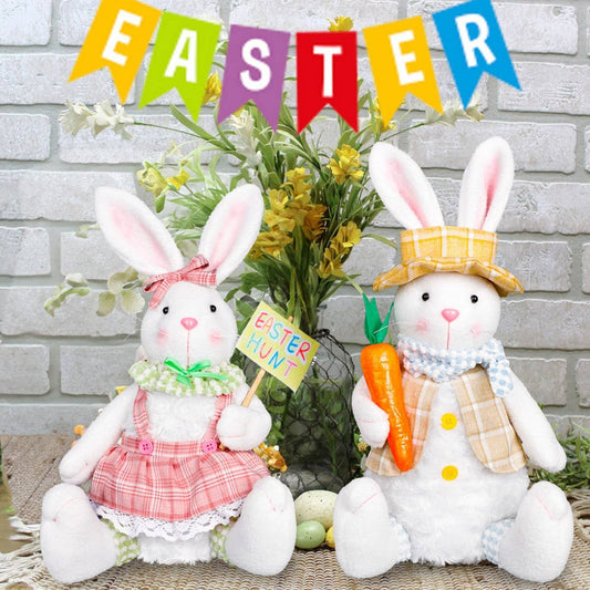 EASTER LIGHTED BUNNY DOLL BUNNY ORNAMENTS