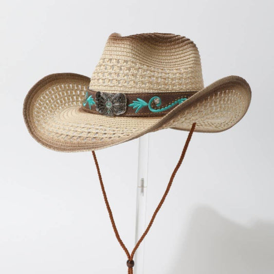 Hollow Out Jazz Straw Hat Western Cowboy Style_CWAH3657