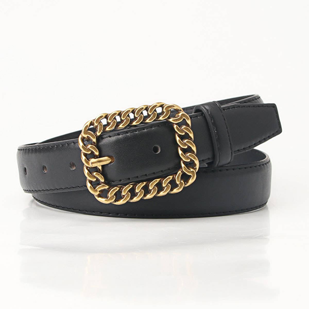 Retro chain buckle trendy women's belt