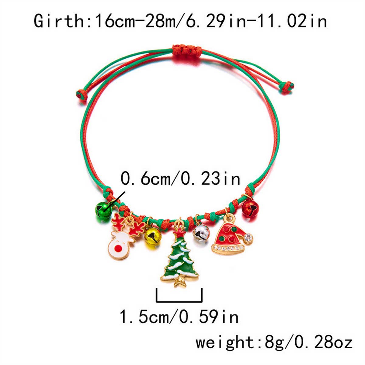 HANDMADE WOVEN CHRISTMAS TREE MOOSE BRACELET