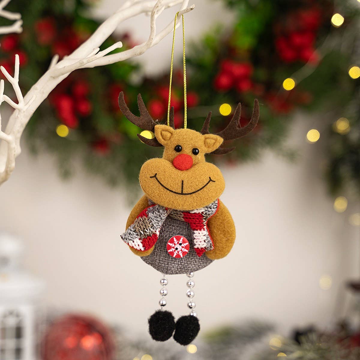 CWMM10278_CHRISTMAS ELDERLY DOLL FABRIC HANGING ORNAMENT