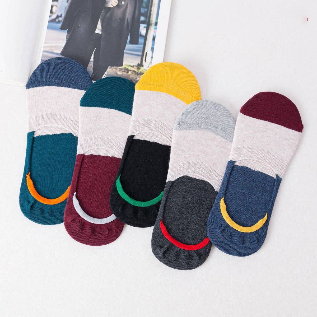 MEN'S SHALLOW COTTON BREATHABLE INVISIBLE SOCKS