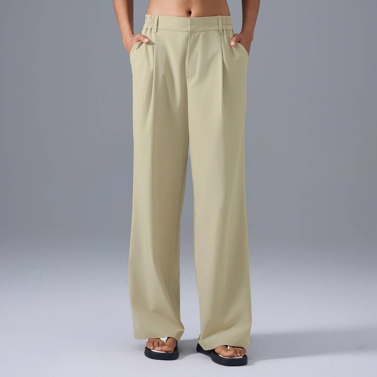 High Waist Drapey Wide-Leg Suit Pants for Women