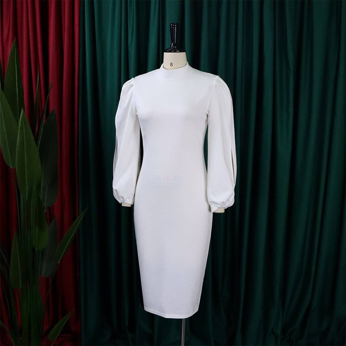 SOLID COLOR TEMPERAMENT FASHION PLUS SIZE DRESS_CWDMD3707